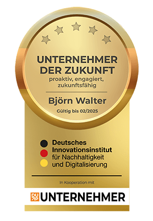 Auszeichnung zum Unternehmer der Zukunft vom deutschen Innovationsinstitut